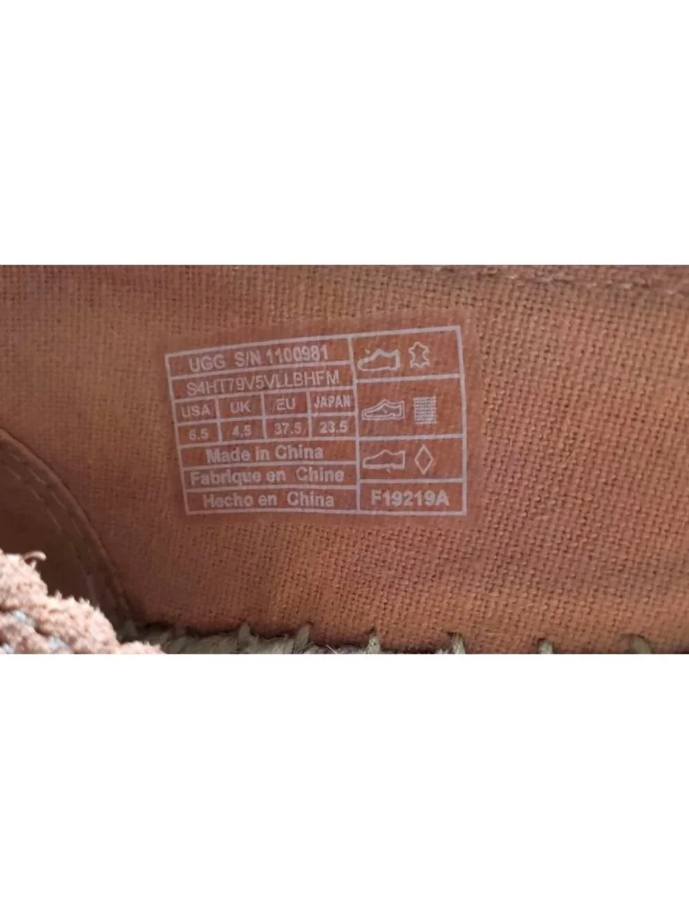 UGG Women's Pink Heidi Perforated Espadrille In Suntan Suede Sz 6.5 1711 - Picture 12 of 14